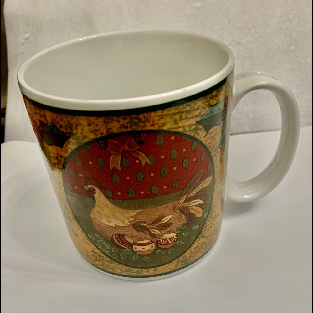 Sakura By Oneida (4) Christmas Cheer Mugs 1 Each, Santa, Hen, Teddy Bear, Cat